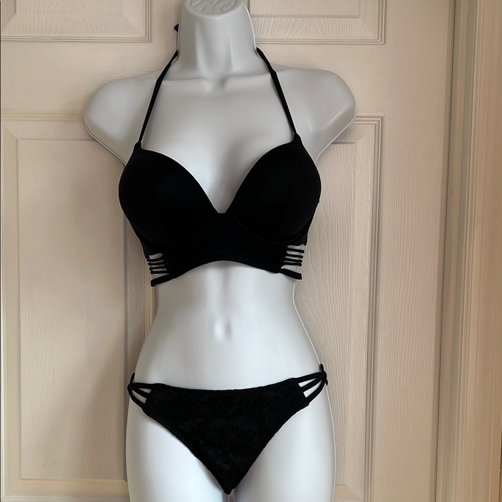 Victoria's Secret Black Strappy Bikini set size S